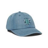 HUF Apollo Denim 6-Panel Curved Visor Hat - Light Blue