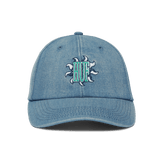 HUF Apollo Denim 6-Panel Curved Visor Hat - Light Blue