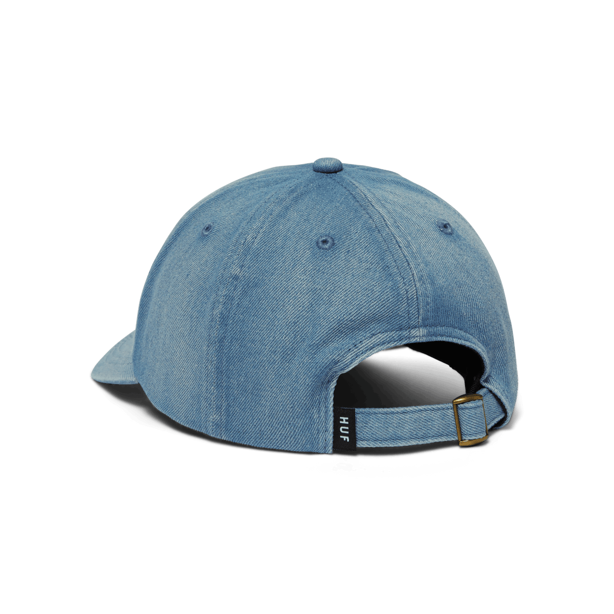 HUF Apollo Denim 6-Panel Curved Visor Hat - Light Blue