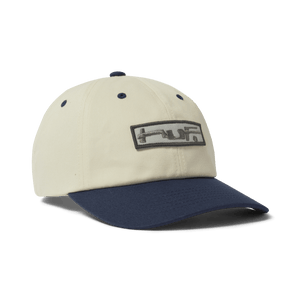 HUF Stretch Logo 6-Panel Curved Visor Hat – Bleach