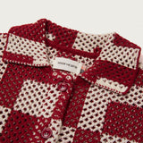 Honor The Gift A-Spring Unisex Crochet Ss Button Down - Brick