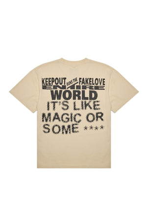 Keep Out Fake Love The Wiz Tee - White Cap Off-White