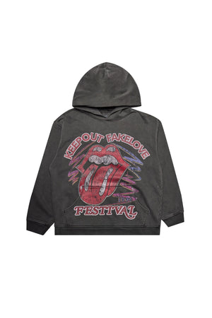 Keep Out Fake Love No Worries Hoodie - Vintage Black