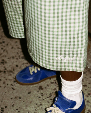 BadFriend Gingham Plaid Shorts – Check Green