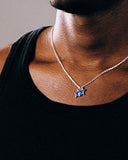 TwoJeys Tilted Enameled Necklace - Silver