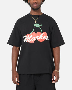 Market Double Cherries T-Shirt – Pirate Black