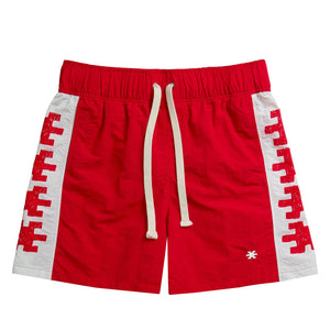 Cabrio Contrast Band Shorts - Red