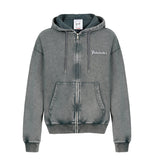 No Bad Vibez Small Logo Zip Up - Washed Gray