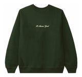 It Means Good Embroidery Script Logo Crewneck - Forest Green