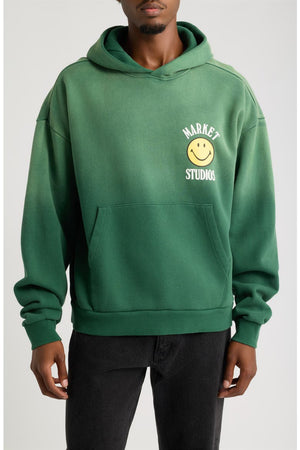 Market Smiley Lock Up Hoodie - Dark Green