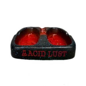 Acid Lust Lungs Burning Ashtray - Black/Red