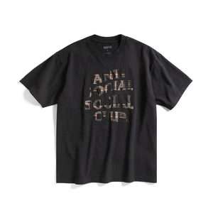 Anti Social Social Club Plaid Applique Tee – Black/Plaid