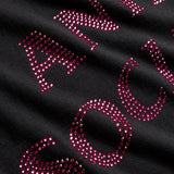 Anti Social Social Club Rhinestone Mind Games Tee – Black/Pink