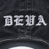 Deva States Cross Distressed Strapback Cap - Washed Black