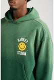 Market Smiley Lock Up Hoodie - Dark Green
