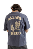 Fluttery Oversized T-shirt - Gray