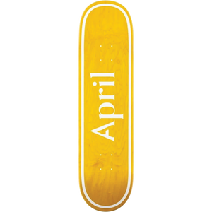 April Team OG Logo Yellow Skateboard Deck – 8.00