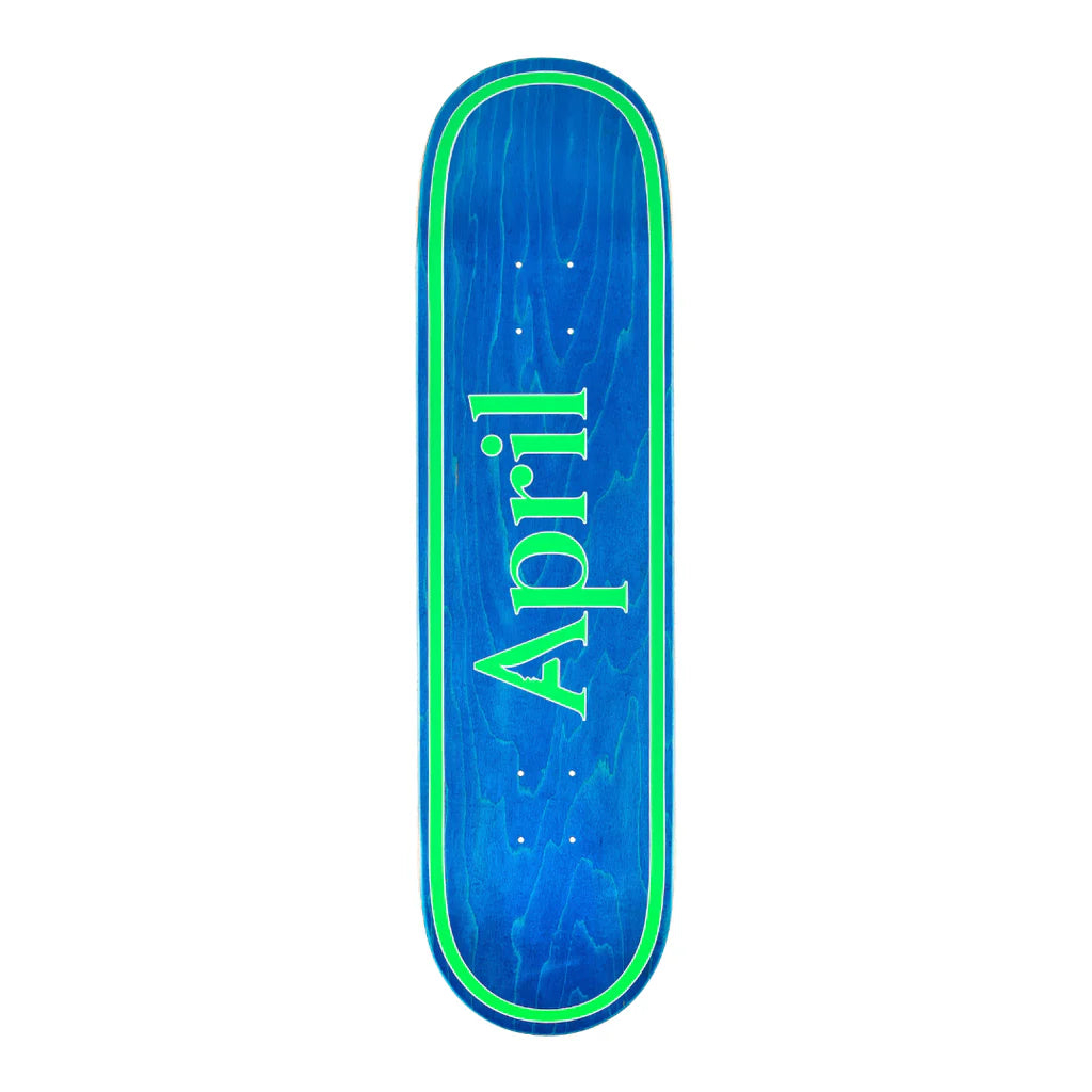 April Team OG Logo Blue/Green Skateboard Deck