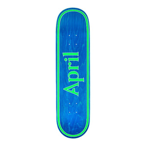 April Team OG Logo Blue/Green Skateboard Deck