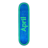 April Team OG Logo Blue/Green Skateboard Deck