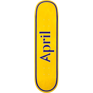 April Team OG Logo Yellow/Purple Skateboard Deck - 8.125