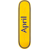 April Team OG Logo Yellow/Purple Skateboard Deck - 8.125