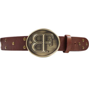 Badfriend Oval Studded Belt Leather – Brown