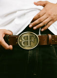 Badfriend Oval Studded Belt Leather – Brown