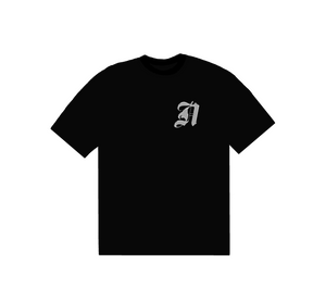 No Bad Vibez Front Letter Tee - Black