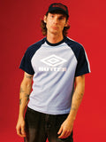 Butter Goods X Umbro Diamond Logo Raglan Tee - Slate/Navy
