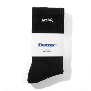 Butter Goods 3-Pack Basic Socks - Black