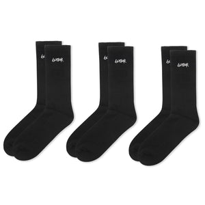 Butter Goods 3-Pack Basic Socks - Black