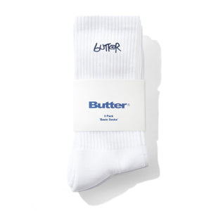 Butter Goods 3-Pack Basic Socks - White