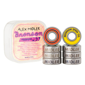Bronson Speed Alex Midler Pro Skateboard Bearings G3 – Set of 8