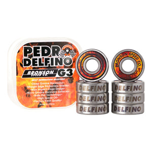 Bronson Speed Pedro Delfino Pro Skateboard Bearings G3 – Set of 8