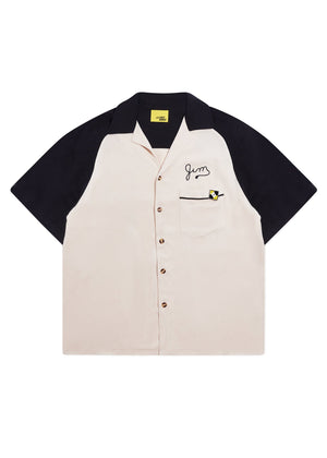 Diet Starts Monday Jim Button Up Shirt - Beige/Black