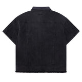 Diet Starts Monday Canvas Short Sleeve Trucker Jacket - Black