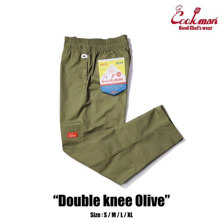 Cookman Chef Pants Double Knee Ripstop Olive