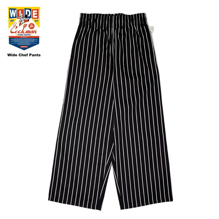 Cookman Wide Chef Pants - Stripe : Black
