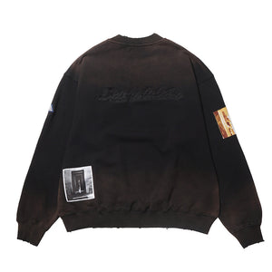 Deva States Recluse Distressed Crewneck Sweater - Black