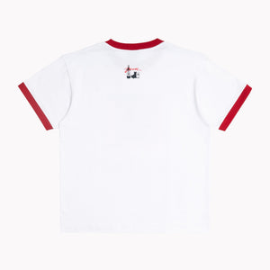 Deva States Jane S/S GFX Ringer T-Shirt - White/Red