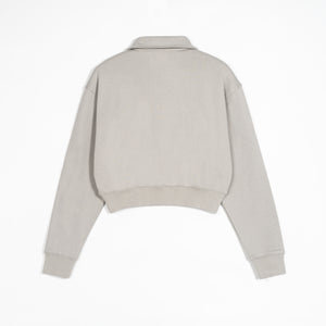 Feedz Life Feedz Club Women Cropped Zip  Sweatshirt - Ash
