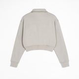 Feedz Life Feedz Club Women Cropped Zip  Sweatshirt - Ash