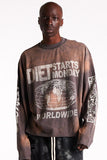 Diet Starts Monday Worldwide Long Sleeve Tee – Vintage Black
