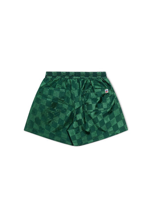 Diet Starts Monday Checkered Nylon Shorts – Green