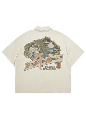 Diet Starts Monday Paradise Button Up - Cream