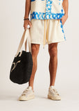 Diet Starts Monday Strokes Linen Short - Cream/Blue