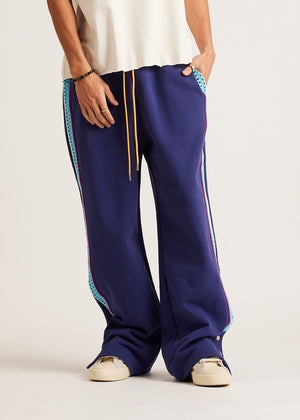 Diet Starts Monday Crochet Panel Pant - Blue