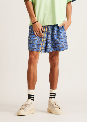 Diet Starts Monday Scribble Short - Blue