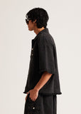 Diet Starts Monday Canvas Short Sleeve Trucker Jacket - Black